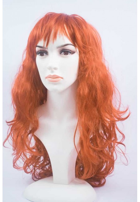 Червена Дълга Перука от изкуствен косъм